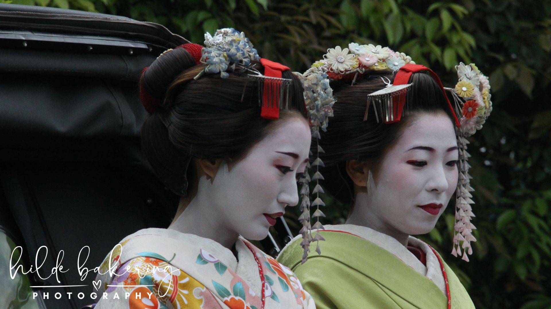 Ladies dressed up as geisha